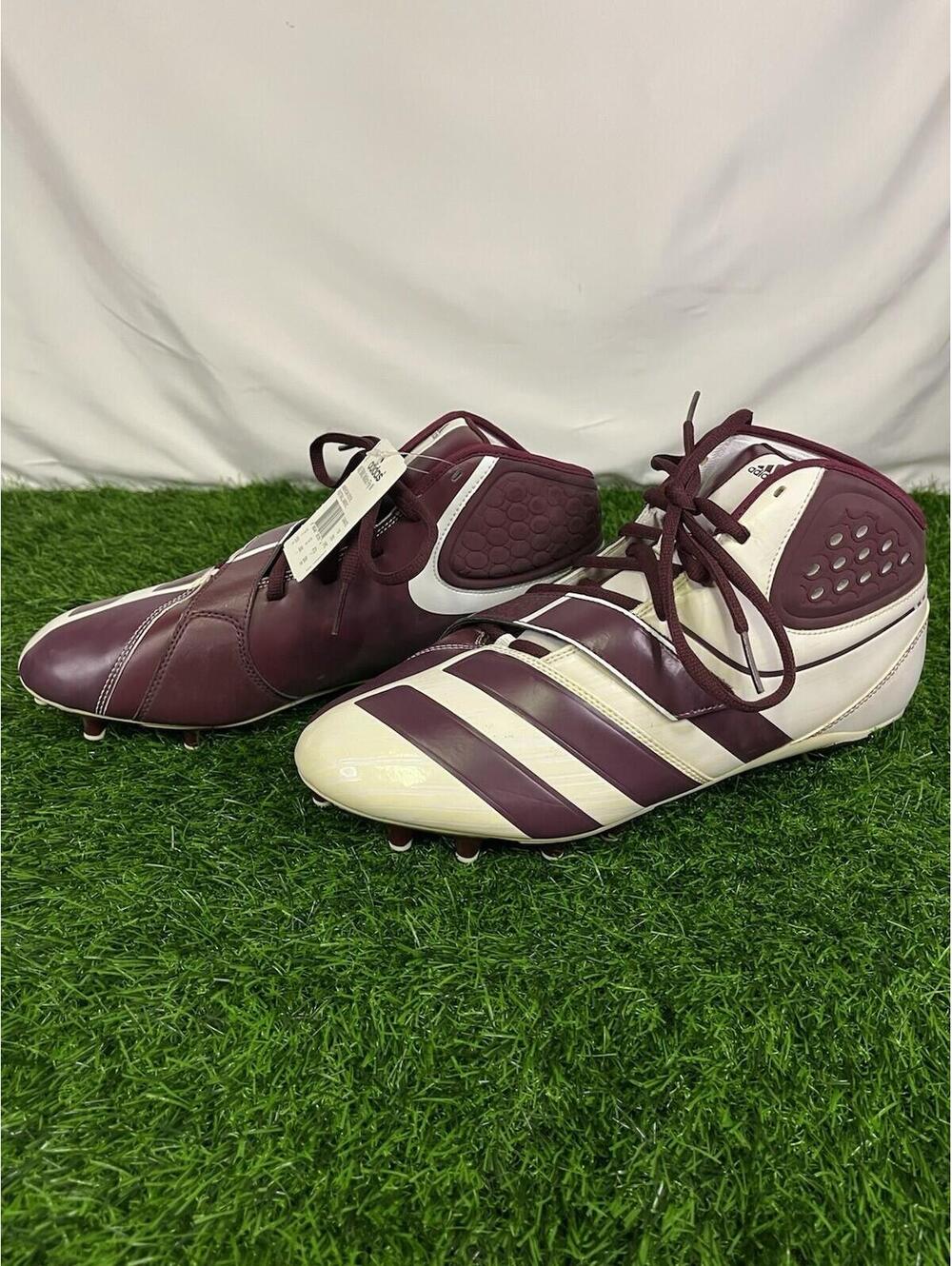 NWT Adidas Malice Fly N Football Cleats Mens Size 12.5 Maroon & White